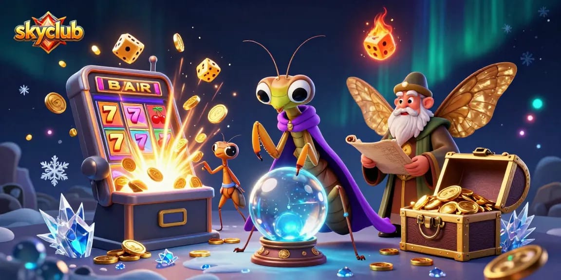 Engage in thrilling fish shooting at skyclub's dynamic online casino, featuring 3D colorful elements.