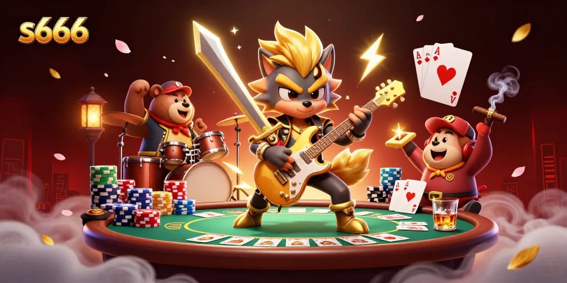 S666 players enjoying a vibrant casino experience with poker and dynamic characters in an electrifying atmosphere.