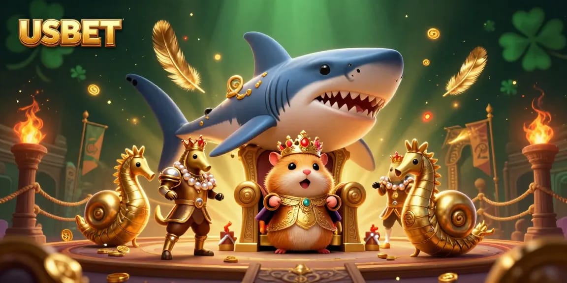 Win big at USBET with this vibrant 3D casino illustration showcasing thrilling gaming elements.