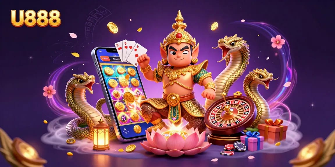 Engage with U888 through vibrant slot games as golden coins and characters enliven the digital experience.