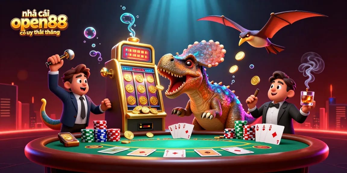 Explore the excitement of nhà cái open88 có uy tín không with vibrant casino elements and thrilling characters.
