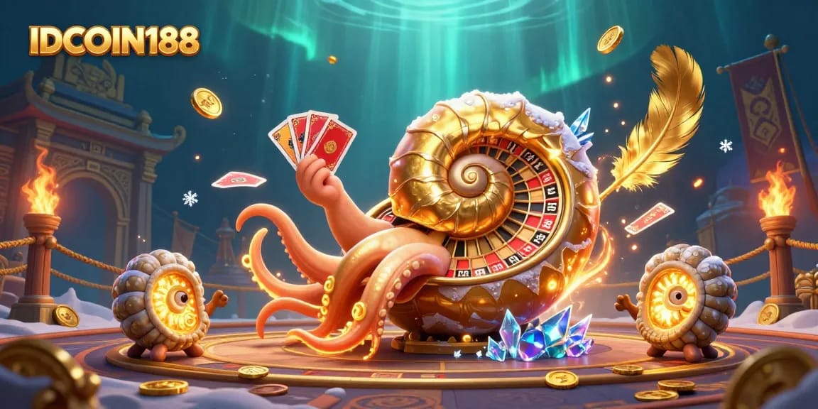 Experience thrill and strategy with IDCOIN188 in a vibrant casino scene full of action and excitement.