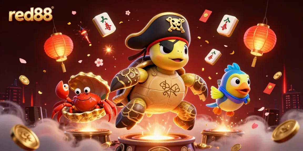 Join red88's thrilling adventures with pirate-themed characters and dynamic casino elements.