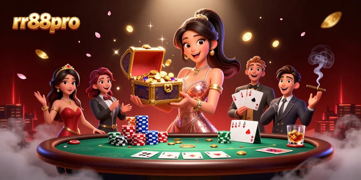 Win with rr88pro at the dynamic poker scene featuring thrilling gameplay and luxurious treasures.