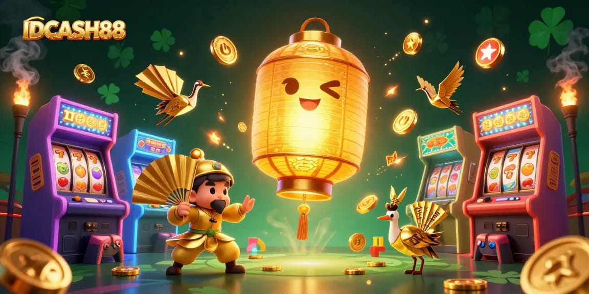 Engage with IDCASH88's immersive slot gaming experience featuring dynamic characters and vibrant game elements.