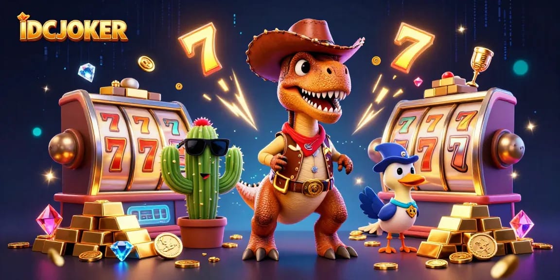 Spin the reels with IDCJOKER's thrilling slot games featuring vibrant character action and treasure!