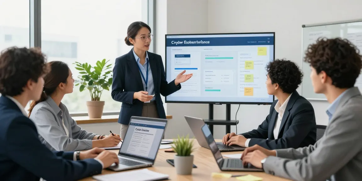 Cyber Essentials certification team collaborating in a modern office