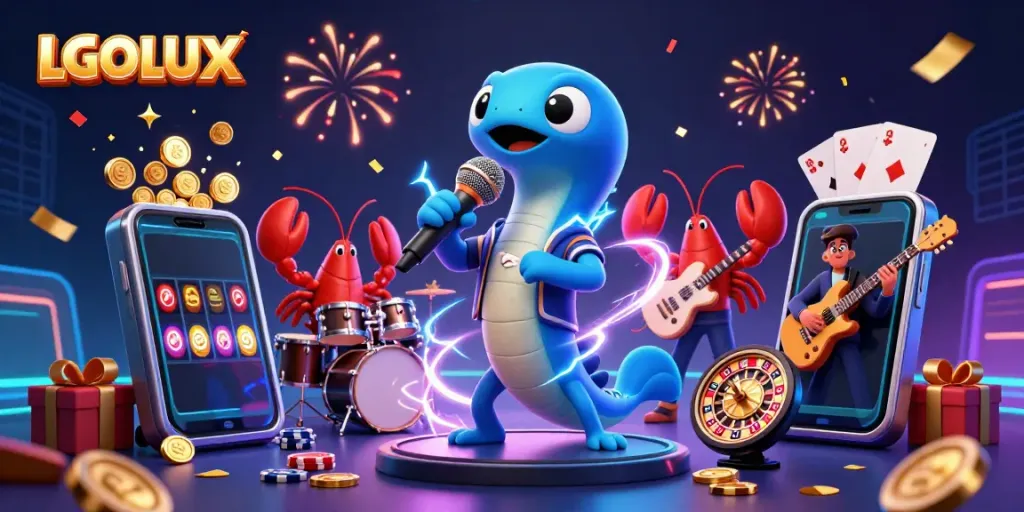 Experience thrilling slots at LGOLUX with lively DJ eel amidst winning elements in underwater casino.