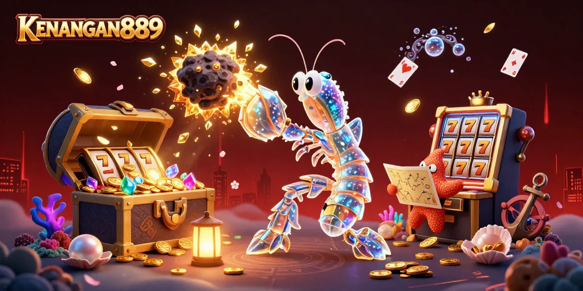 Experience the thrill of KENANGAN889 with our vibrant, action-filled casino illustration featuring dynamic elements.