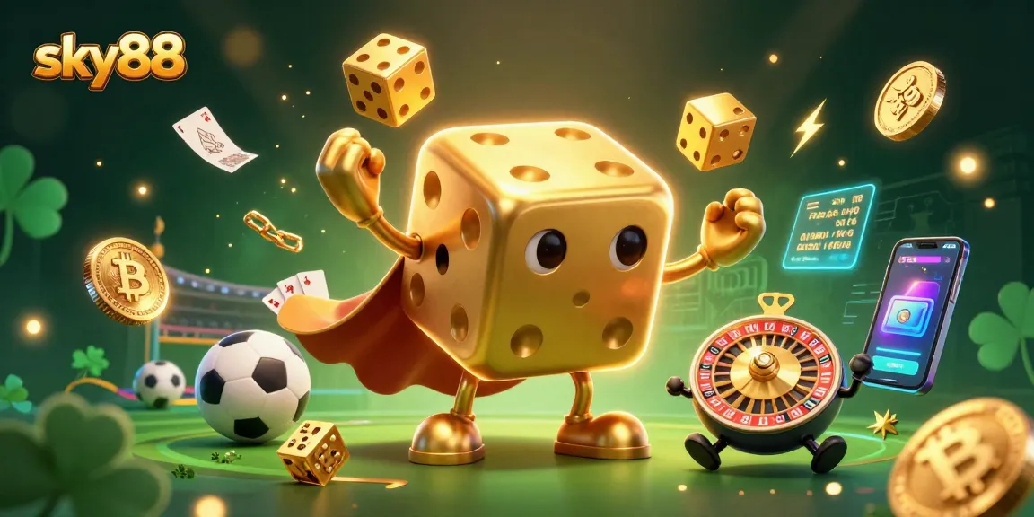 Engage in thrilling sports betting on sky88 with dynamic characters and vibrant visuals.