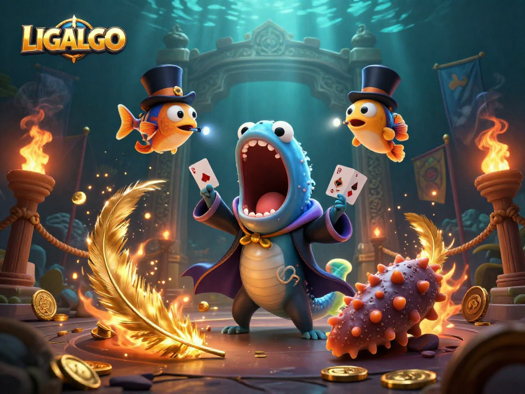LIGALGO's animated cast of deep-sea characters showcasing thrilling casino features and magic