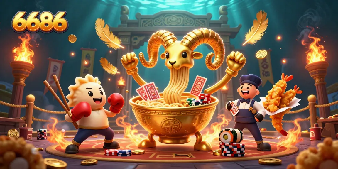 Experience thrilling gambling action with 6686's dynamic casino characters and vibrant game elements.