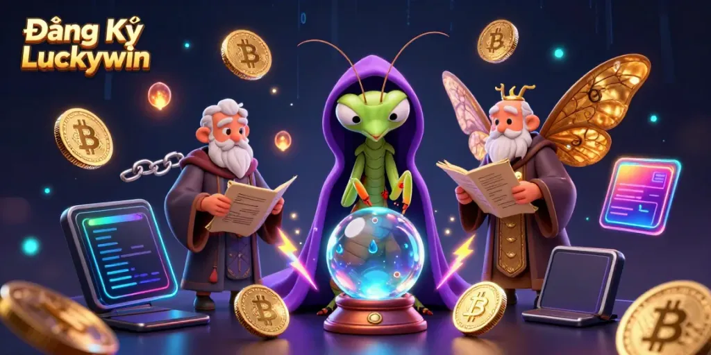 Experience Đăng Ký Luckywin with vibrant 3D illustration showcasing characters and dynamic casino elements.