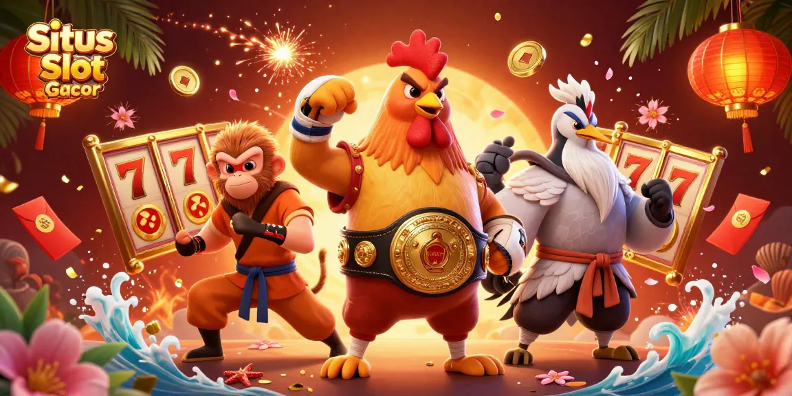 Explore Situs Slot Gacor with a captivating 3D illustration featuring daring characters and slot symbols.