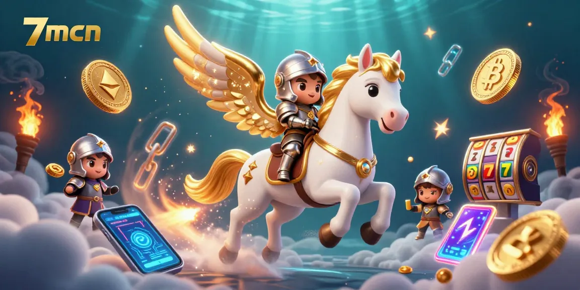Engage with the thrilling essence of 7mcn in a lively casino-themed illustration.