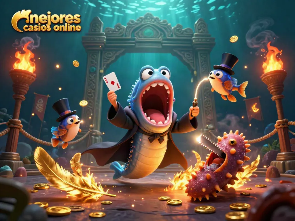 Ver los mejores casinos online con esta ilustración divertida de casino online en acción.