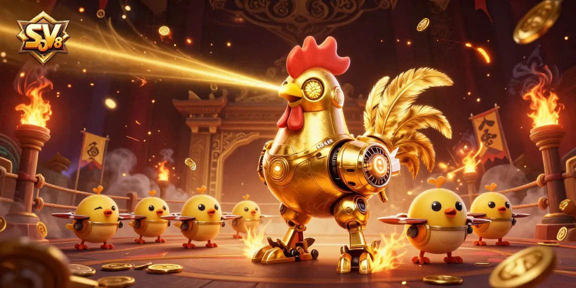 Engage in thrilling battles at SV 388's vibrant arena filled with gold coins and dynamic characters.