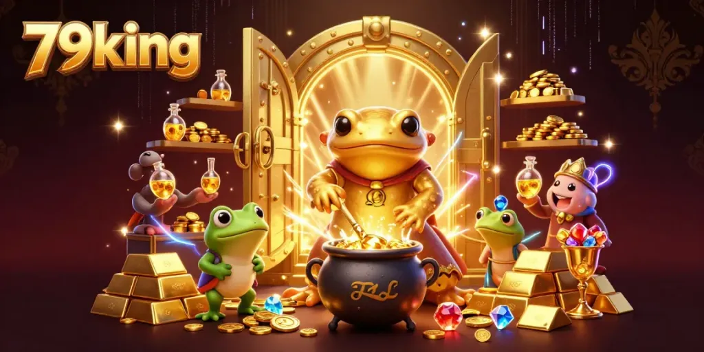 79king showcases an engaging scene of a golden salamander alchemist with treasures in a dynamic casino environment.