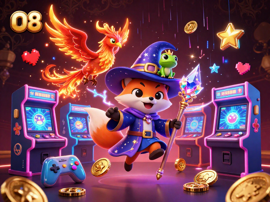 Experience the magic of O8 as the wizard fox conjures winning moments in an enchanting casino.