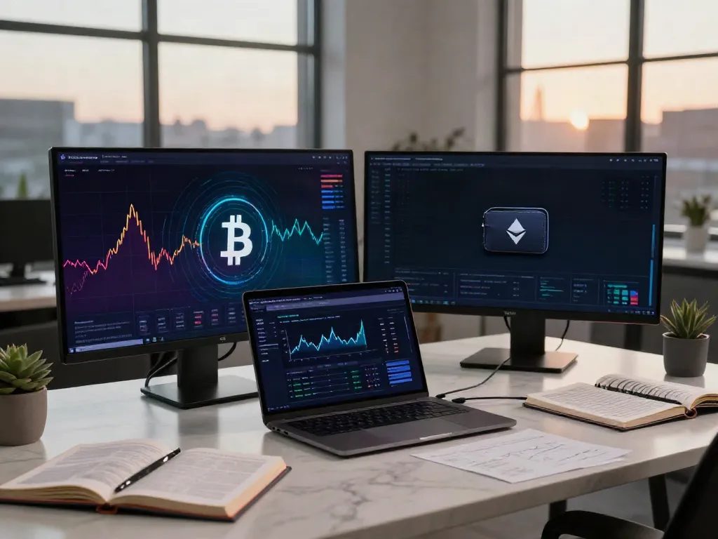 English Kick stream showcasing a professional cryptocurrency trading setup with blockchain interfaces and digital wallet security.