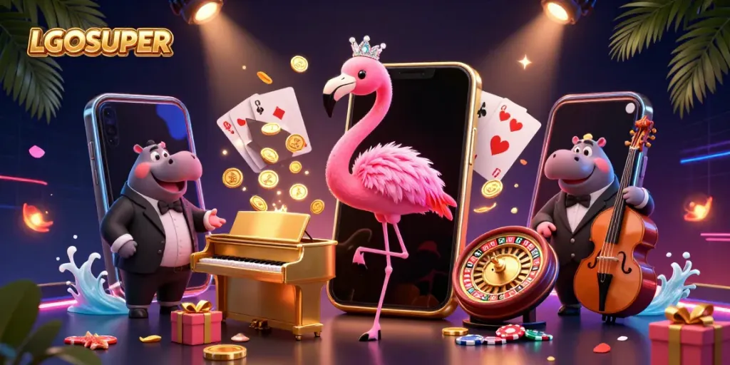 Experience the excitement of LGOSUPER with lively characters and dynamic casino games.