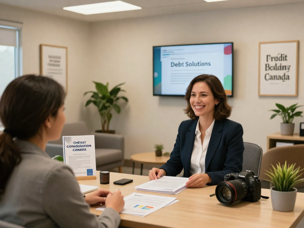 Client consultation for Credit Consolidation Canada in a welcoming office.