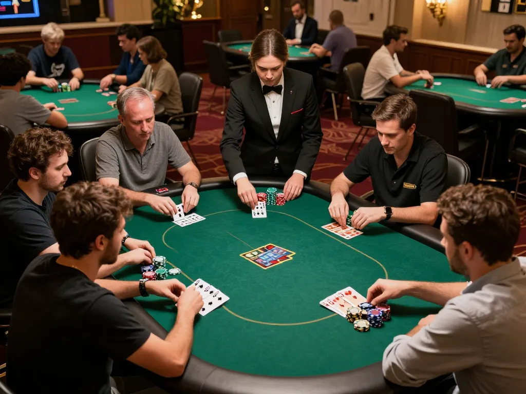 Engage in strategic gameplay with LGOLUX LOGIN at an upscale casino poker table.