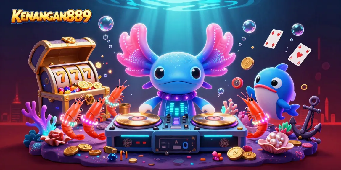 Play exciting slot games at KENANGAN889 with vibrant characters and rich underwater visuals.