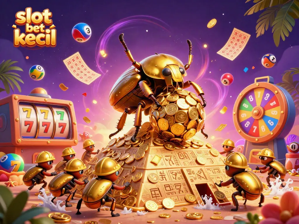 Visualisasi slot bet kecil dengan detail karakter dan elemen permainan yang menarik.