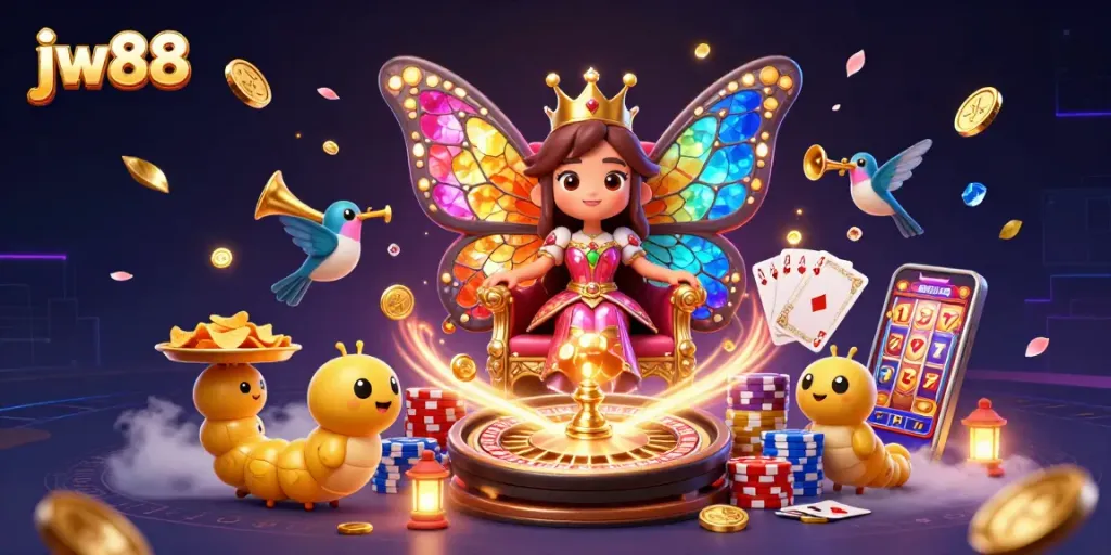 Engage with JW88's vibrant gaming scene, showcasing dazzling elements of casino excitement.