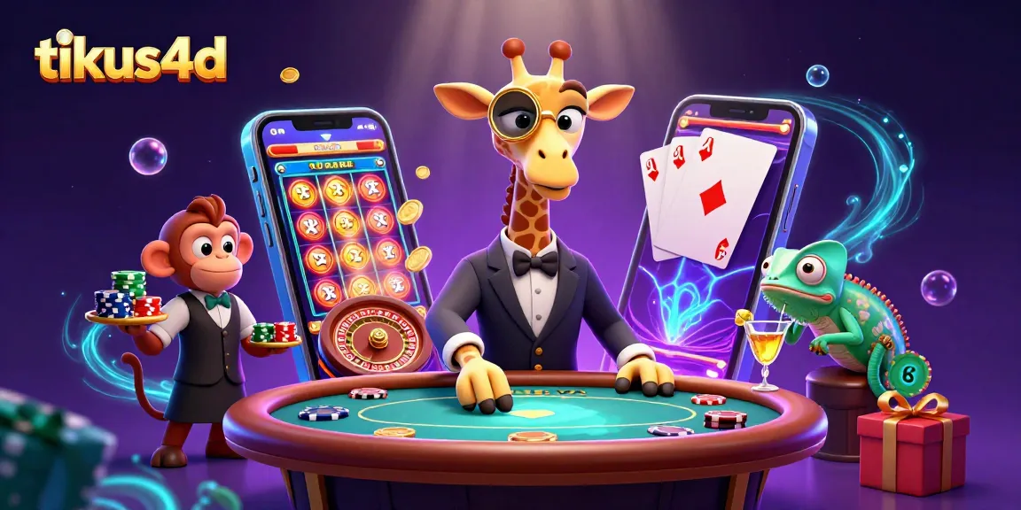 Join tikus4d for a thrilling gaming experience with a wild giraffe and vibrant casino action.