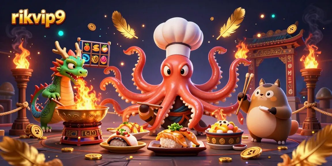 Experience thrilling gameplay at rikvip9 with exciting slots and casino action in a vibrant 3D illustration.