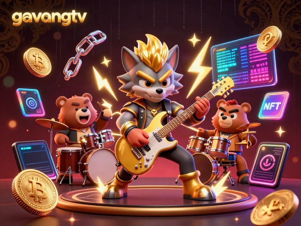 Experience dynamic gambling action with gavangtv as characters perform amidst glowing crypto elements.