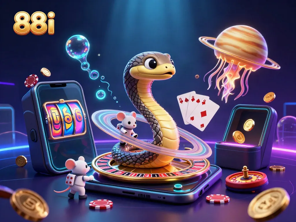 88i casino players enjoy thrilling bets with vibrant cosmic elements in this engaging illustration.