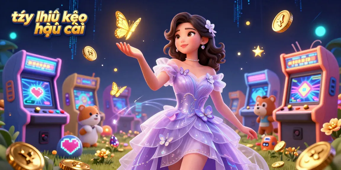 Experience online sports betting with tỷ lệ kèo nhà cái in a stunning illustration of a beautiful Asian woman surrounded by vibrant gaming elements.