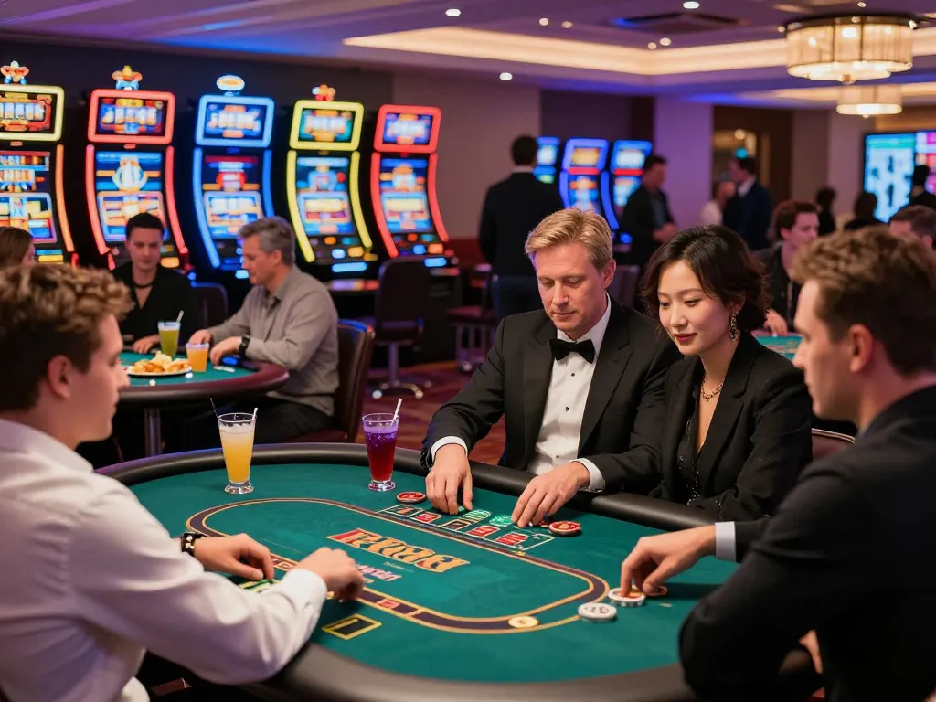 Players enjoying various games at RR88 casino with vibrant atmosphere and excitement.