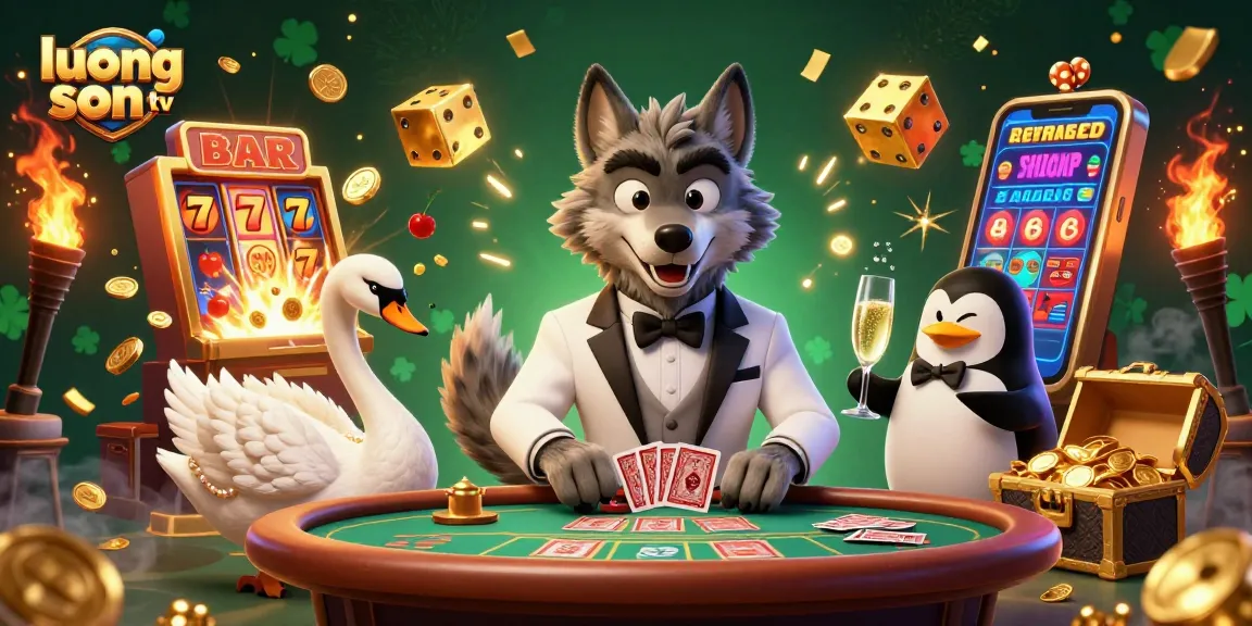 Experience the excitement of live gaming at luong son tv with vibrant 3D characters and dynamic casino elements.