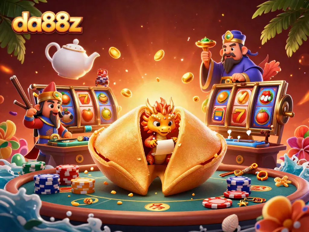 Experience thrilling jackpots and gaming excitement at da88z with a vibrant 3D casino scene.