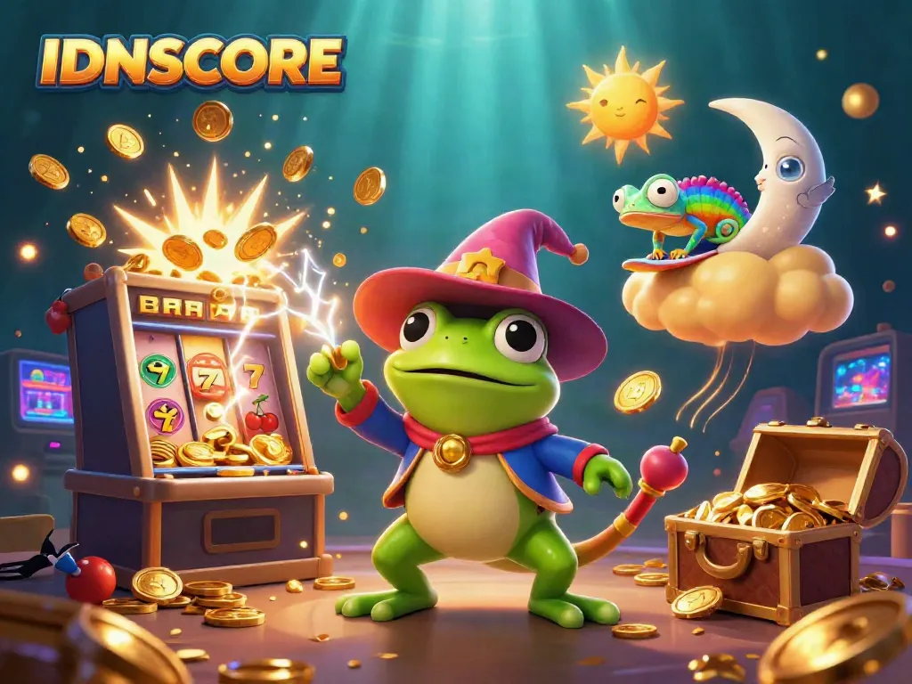 Experience exhilarating gaming moments with IDNSCORE’s enchanting 3D illustration showcasing vibrant casino action.