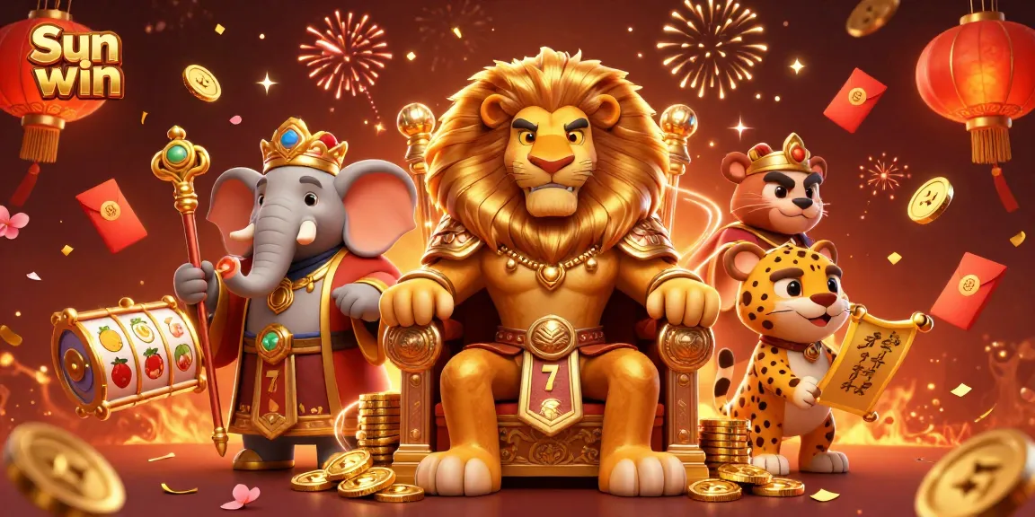 Play exciting games and win with Sun win in this vibrant casino illustration filled with adventure.