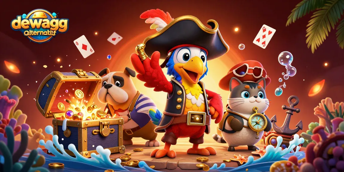 Experience the thrill of dewagg alternatif with vibrant 3D casino characters amidst explosive treasure.