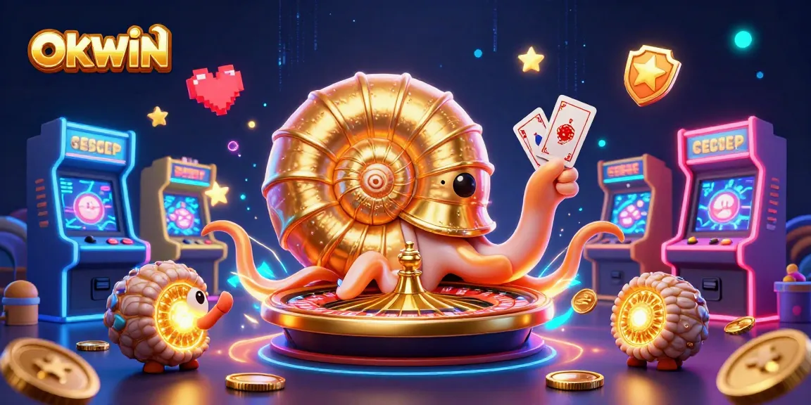 Experience winning strategies with OKWIN's dynamic casino game visuals featuring a vibrant nautilus.
