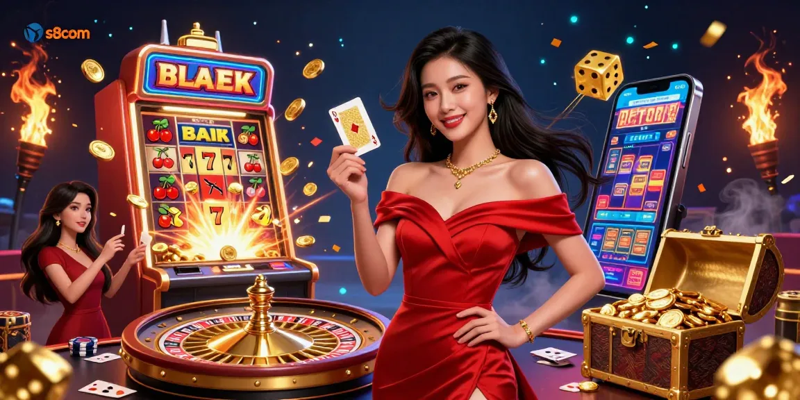 Experience thrilling wins with s8com's vibrant casino illustration, featuring exciting games and dynamic visuals.