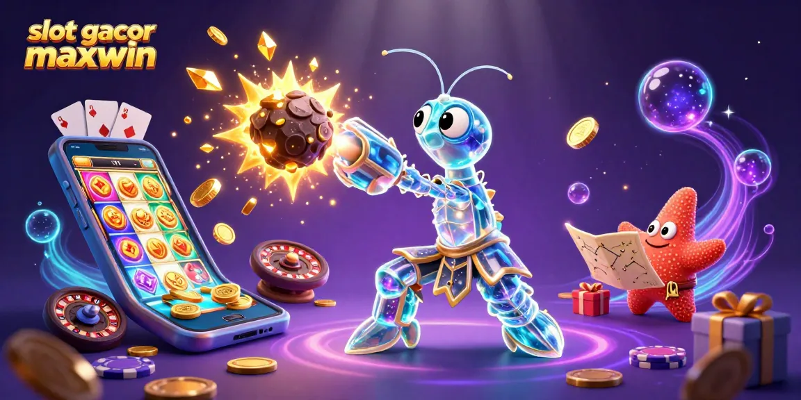 Engage with slot gacor maxwin as the mantis shrimp battles asteroids for golden gems and coins.