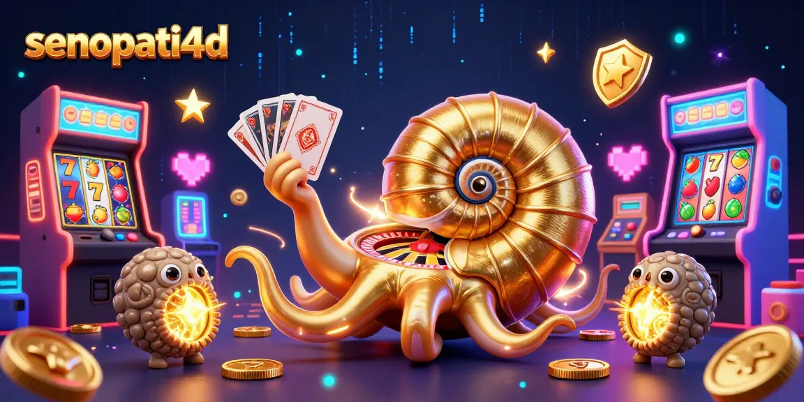 Spin and win with senopati4d in a captivating 3D casino illustration featuring vibrant slot game elements.