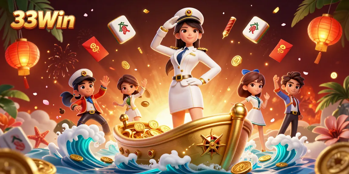 Experience 33Win with vibrant casino elements and a captivating 3D scene.