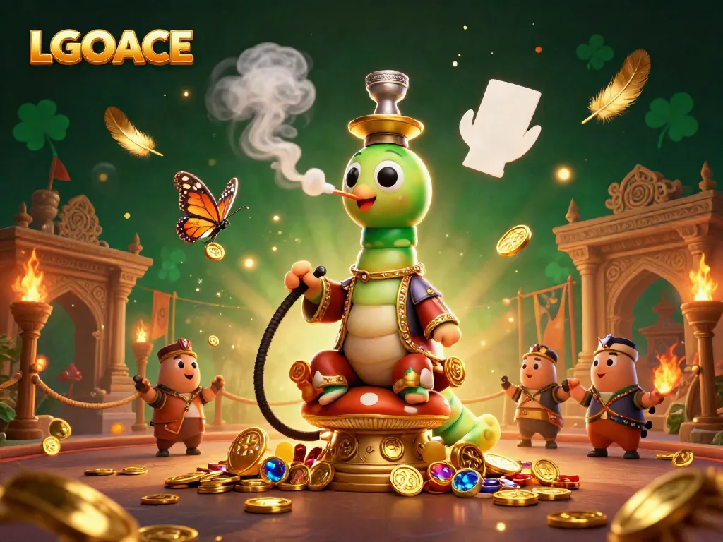 Experience exciting gameplay with LGOACE's vibrant casino-themed illustration featuring animated characters.