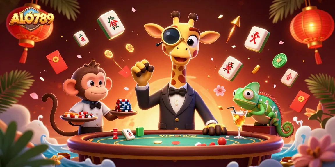 Experience thrilling betting at ALO789 with a vibrant 3D casino scene showcasing action and excitement.
