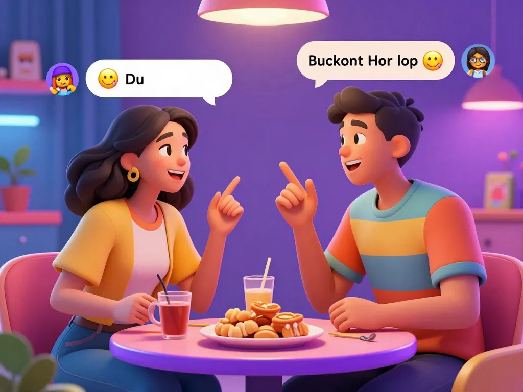 Engaging ai porn chat scene featuring playful virtual interaction between characters.