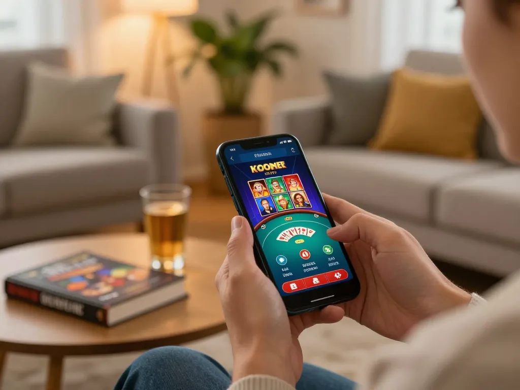 Bong99 player engaging in mobile casino gameplay from home, showcasing strategic betting moments